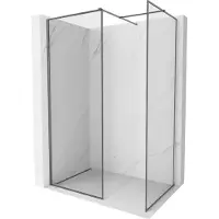Mexen Kioto-F douchewand Walk-in met frame 100 x 95 , transparant 8 mm, gunmetal - 800-100-202-04-95-095