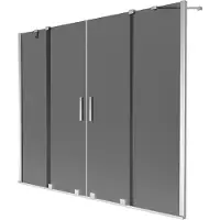 Mexen Velar Duo badwand met 2 schuifpanelen 190 x 150 , grafiet, chroom - 896-190-000-42-01
