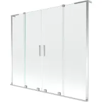 Mexen Velar L Duo badwand 2-vleugelig schuifbaar 170 x 150 , transparant, chroom - 896-170-003-02-01