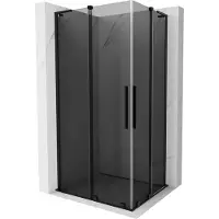 Mexen Velar L Duo douchecabine schuifbaar 100 x 90 , grafiet, zwart - 871-100-090-02-43-70
