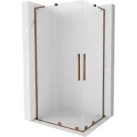 Mexen Velar L Duo schuifdouchecabine 90 x 80 , matglas, roze goud - 871-090-080-02-33-60