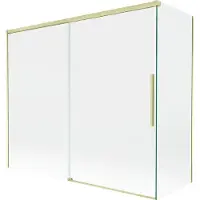 Mexen Rox badwand tweevleugelig schuifbaar 180 + 80 x 150 , transparant, geborsteld goud - 8C9-180-080-55-00