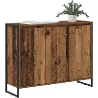 vidaXL Bijzetkast Oud Hout 96,5 x 30 x 75 cm Bewerkt hout