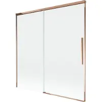 Mexen Rox badwand 2-delig schuifbaar 160 x 150 , transparant, roze goud - 8C9-160-001-60-00
