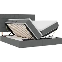 vidaXL Opbergbed met hoofdeinde Donkergrijs 180 x 200 cm Stof