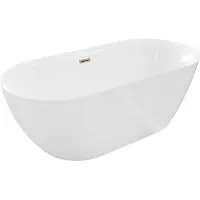 Mexen Roxy vrijstaande bad 170 x 80 , wit, gouden overloop - 51201708000-50