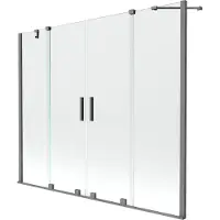 Mexen Velar Duo badwand 2-delige schuifdeur 170 x 150 , transparant, kanonmetaal - 896-170-000-02-95