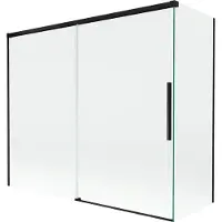 Mexen Rox badscherm 2-delig schuifbaar 180 + 80 x 150 , transparant, zwart - 8C9-180-080-70-00