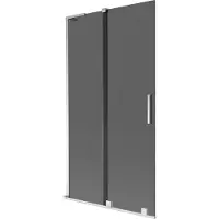 Mexen Velar L badscherm 2-vleugelig schuifbaar 100 x 150 , grafiet, chroom - 896-100-003-41-01