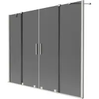 Mexen Velar Duo badwand 2-delig schuifbaar 190 x 150 , grafiet, geborsteld nikkel - 896-190-000-42-97