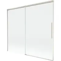 Mexen Rox badwand 2-delig schuifbaar 180 x 150 , transparant, geborsteld nikkel - 8C9-180-001-97-00