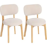 HOMCOM eethoekstoelen, set van 2, keukenstoel met gebogen rugleuning