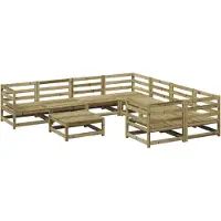 vidaXL 9-delige Loungeset geïmpregneerd grenenhout