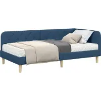 Syfax Hoekbedframe Blauw 100 x 200 cm Stof