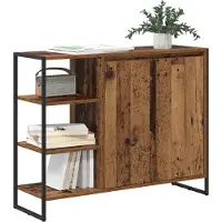 vidaXL Bijzetkast Oud Hout 96,5 x 30 x 75 cm Bewerkt hout