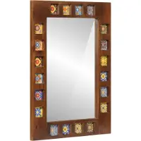 Syfax Badkamer Spiegel met opslag Walnotenhout 50 x 70 x 2,5 cm