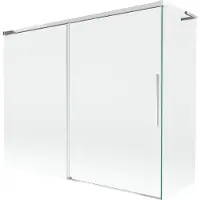 Mexen Rox L badscherm 2-delig schuifbaar 190 + 90 x 150 , transparant, chroom - 8C9L-190-090-01-00