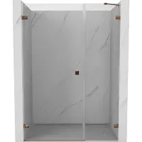 Mexen Lunar-B douchedeur scharnierend links 140 , transparant, rosegoud - 832S-140-050-60-00-L