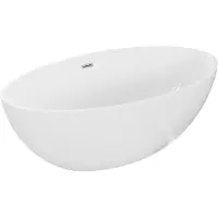 Mexen Nike vrijstaande badkuip 175 x 100 , wit, overloop geborsteld nikkel - 54071751000-97