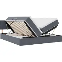 vidaXL Opbergbed met matras met hoofdeinde Donkergrijs 100 x 200 cm