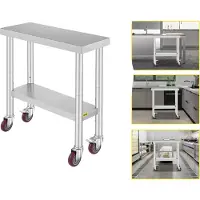 OEM Werkblad voor de keuken, gemaakt van duurzaam roestvrij staal, veelzijdig in gebruik, 30 x 12 inch