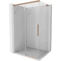 Mexen Rox L douchecabine schuifdeur 110 x 120 , transparant, geborsteld koper - 8C2L-110-120-65-00