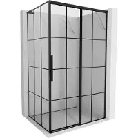 Mexen Rox L douchecabine schuifdeur rechts 100 x 90 , zwart raster, zwart - 8C2L-100-090-70-77-P