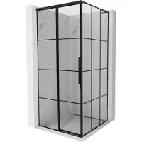 Mexen Rox L schuifdouchecabine links 110 x 110 , zwart raster, zwart - 8C2L-110-110-70-77-L