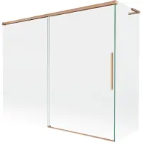 Mexen Rox L badwand 2-delige schuif 190 + 80 x 150 , transparant, geborsteld koper - 8C9L-190-080-65-00
