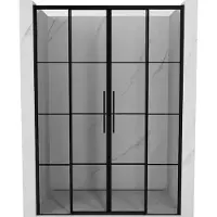 Mexen Rox schuifdeuren voor douche 160 , zwart rooster, zwart - 8C2-160-002-70-77