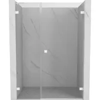 Mexen Lunar-B draaideur douchedeur rechts 130 , transparant, wit - 832S-130-050-20-00-P