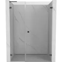 Mexen Lunar-B L douchedeur scharnierend rechts 125 , transparant, geborsteld grijs - 832SL-125-050-66-00-P