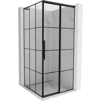 Mexen Rox L schuifbare douchecabine rechts 110 x 110 , zwart raster, zwart - 8C2L-110-110-70-77-P