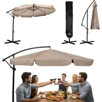 Plonos Opvouwbare tuinparasol, 8 segmenten, 350 cm, met hoes PL-881