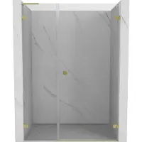 Mexen Lunar-B L douchedeur scharnierend rechts 135 , transparant, geborsteld goud - 832SL-135-050-55-00-P