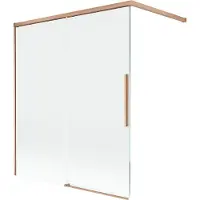 Mexen Rox badwand 2-delig uitschuifbaar 140 x 150 , transparant, geborsteld koper - 8C9-140-003-65-00