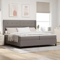 Prolenta Maison Exclusive - LED boxspringbed met hoofdeinde, taupe kleur, 200 x 200 cm, gestoffeerd