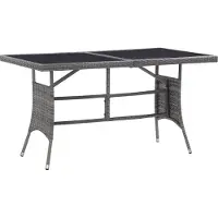 Syfax Tuintafel 140x80x74 cm poly rattan grijs