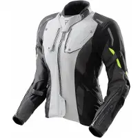 Rebelhorn Hiker 4, waterdichte damesmotorfietsjas, textiel, zwart/grijs/geel, maat 4XL