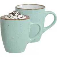 Gerimport Koffie / thee mok Sweets - 2x stuks - groen - 350 ml - keramiek