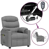 Syfax Massagestoel elektrisch stof lichtgrijs