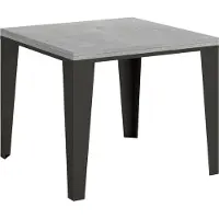 Itamoby - Uitschuifbare eettafel 90/180x90 cm, model Flame Libra, met een cementkleurig blad en een onderstel in antraciet