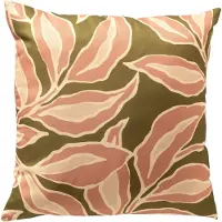 Textino ELARA - kussenhoes outdoor 45x45 cm - bladmotief - Muted Clay - roze, groen, beige