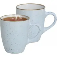 Gerimport Koffie / thee mok Sweets - 2x stuks - blauw - 350 ml - keramiek