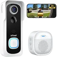 IeGeek 2K Ultra HD Slimme Draadloze Video Deurbel Met Camera - Geen abonnement - Deurbellen Met Camera - Deurbel Draadloos WiFi - Waterdicht - Incl. Gong