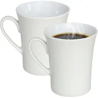 Gerimport Koffie / thee mok - 2x stuks - wit - 280 ml - mokken - porselein