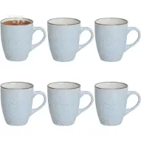 Gerimport Koffie / thee mok Sweets - 6x stuks - blauw - 350 ml - keramiek