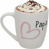 Gerimport Vaderdag cadeau mok - wit - 360 ml - hartjes - liefde
