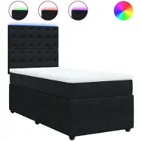 Syfax Boxspring met matras fluweel zwart 80x200 cm