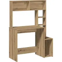 Syfax Bureau met schappen 100x45x140 cm bewerkt hout artisanaal eiken